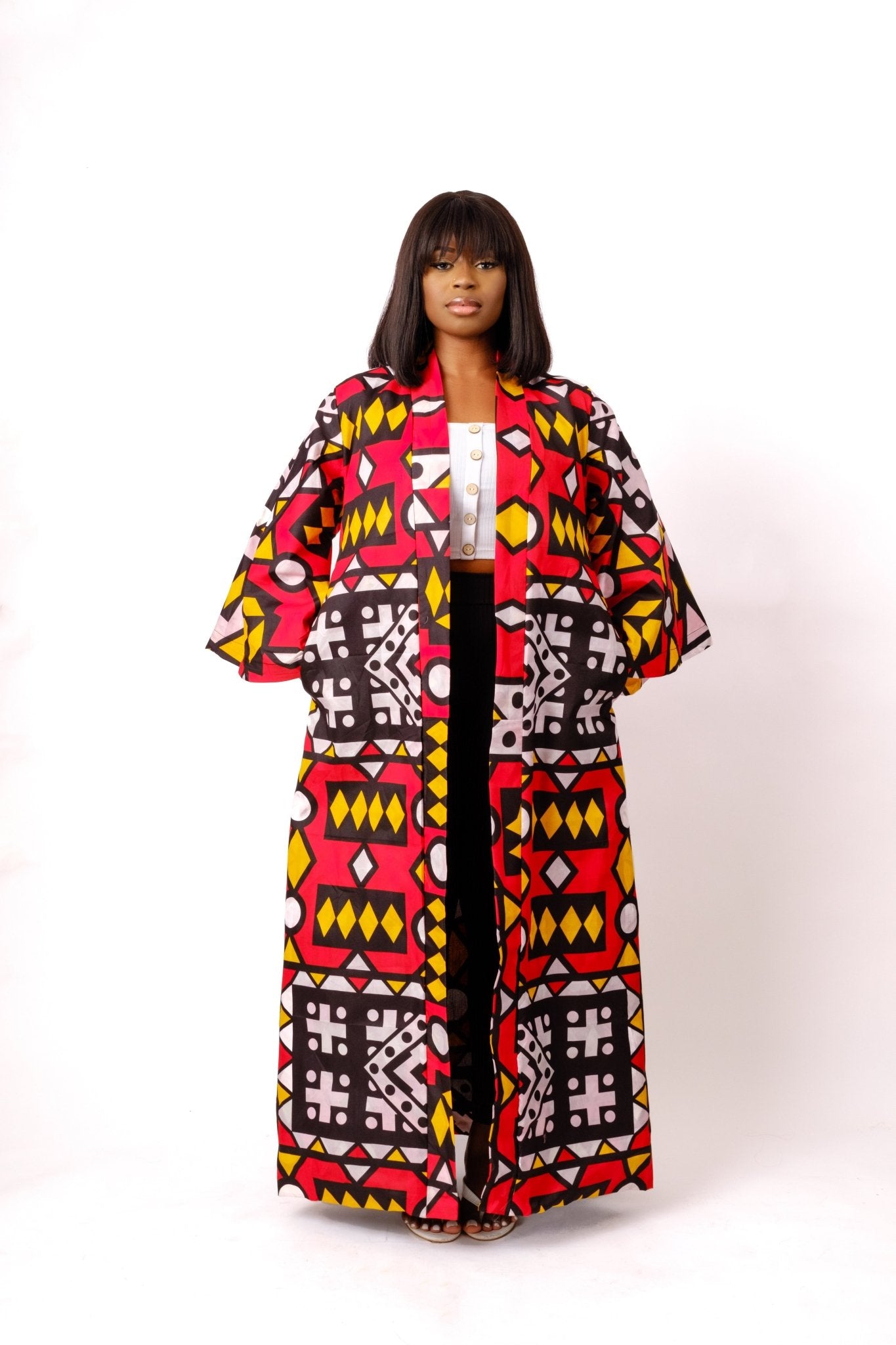 Apatampa - African Print Maxi Kimono - Zee Store